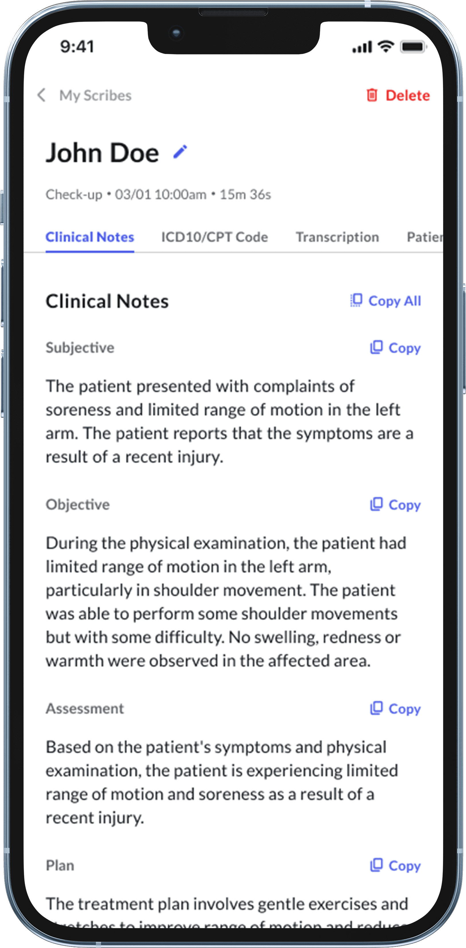 Commure Scribe EHR sync interface